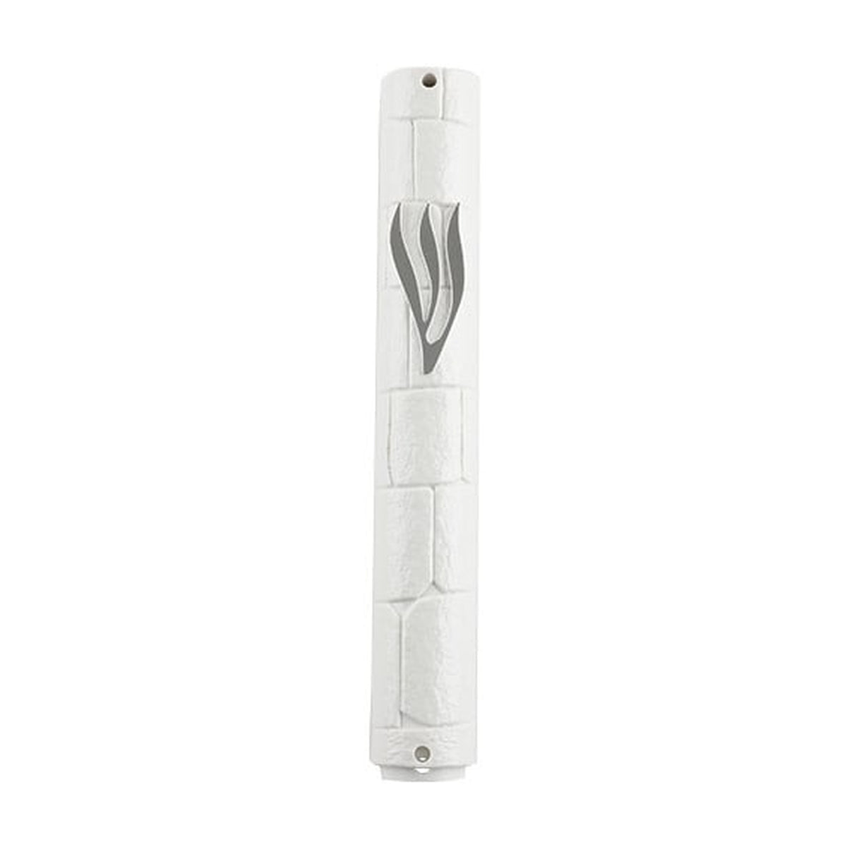 Mezuzah Case, White Plastic, 12cm