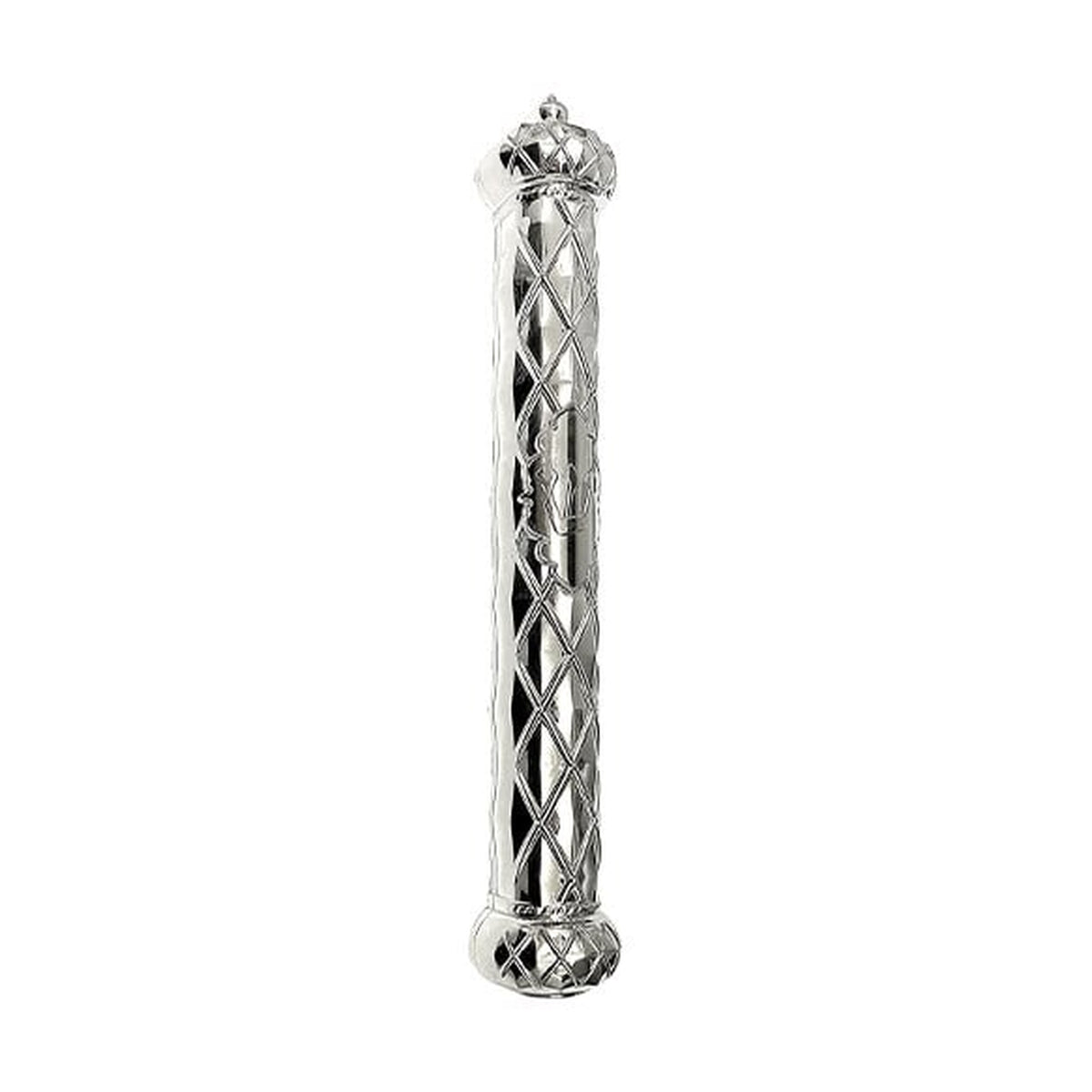 Mezuzah Case, Diamond Silver Plastic, 12cm