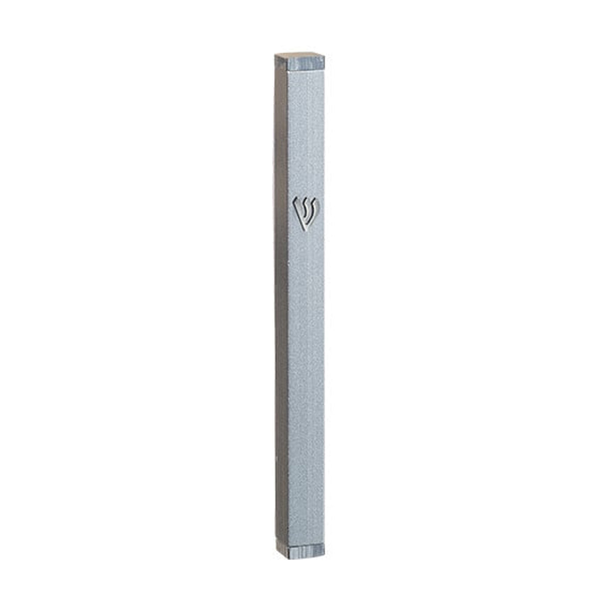 Mezuzah Case, Aluminum, 10cm- Silver with stoppers
