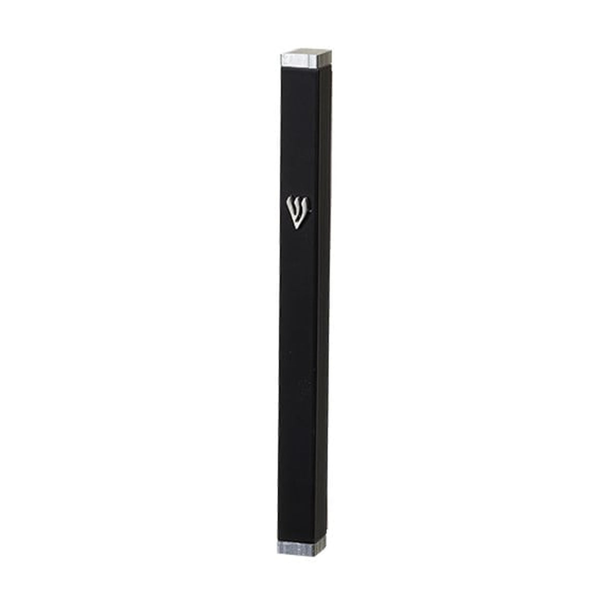 Mezuzah Case, Aluminum, 10cm- Black with stoppers