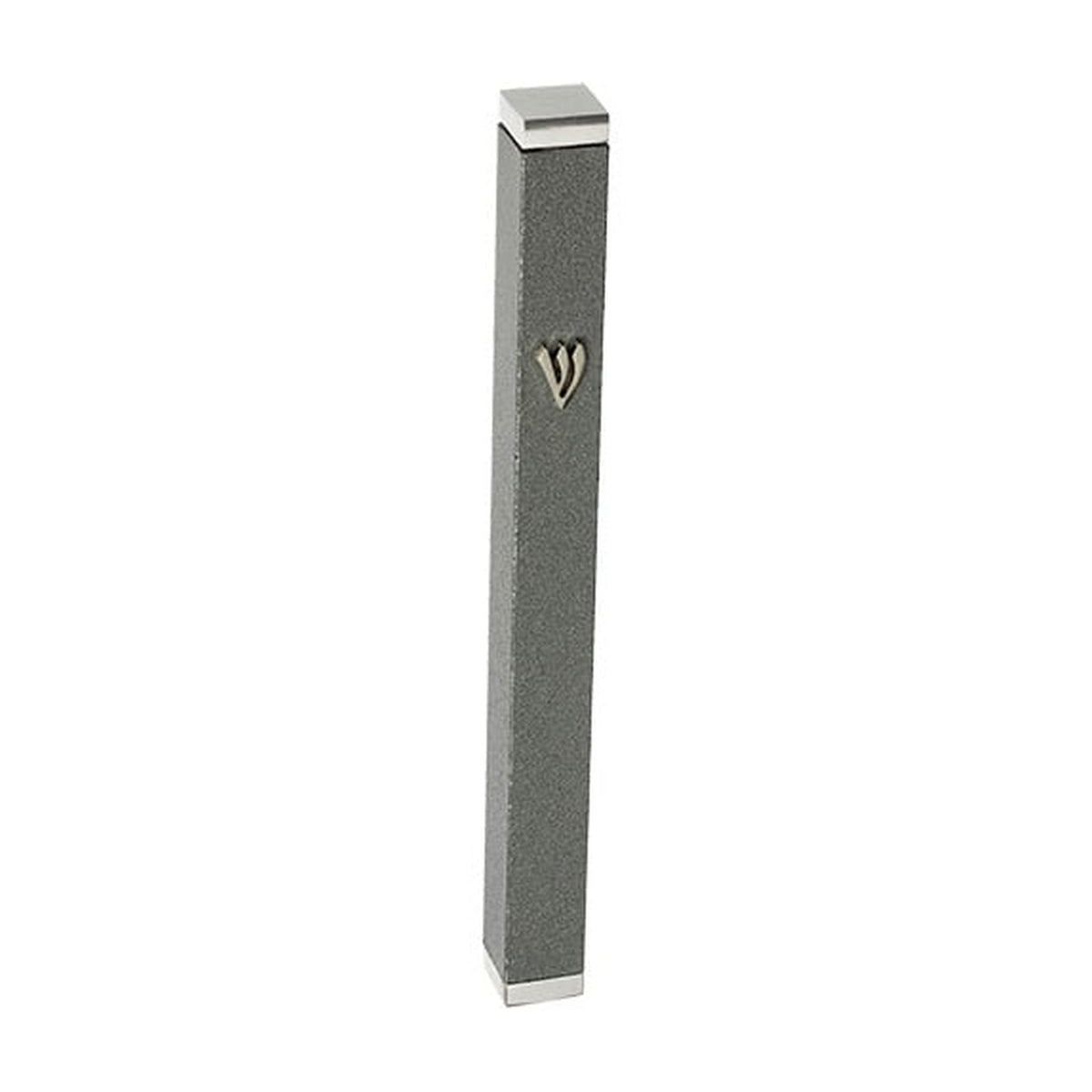 Mezuzah Case, Aluminum, 10cm- Dark Grey with Stoppers