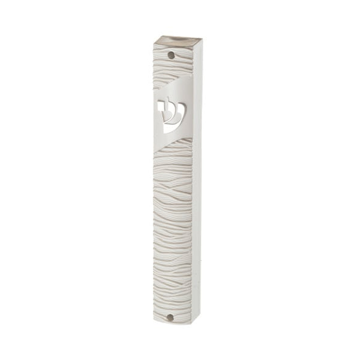 Mezuzah Case, White Plastic, 12cm