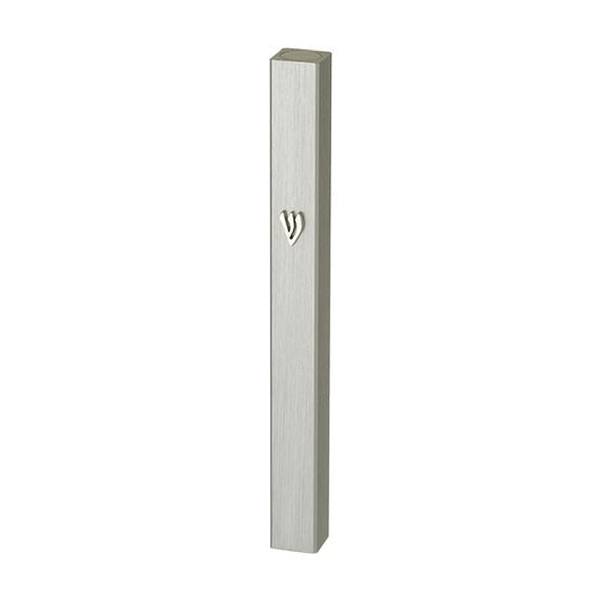 Mezuzah Case, Silver Aluminum, 10cm