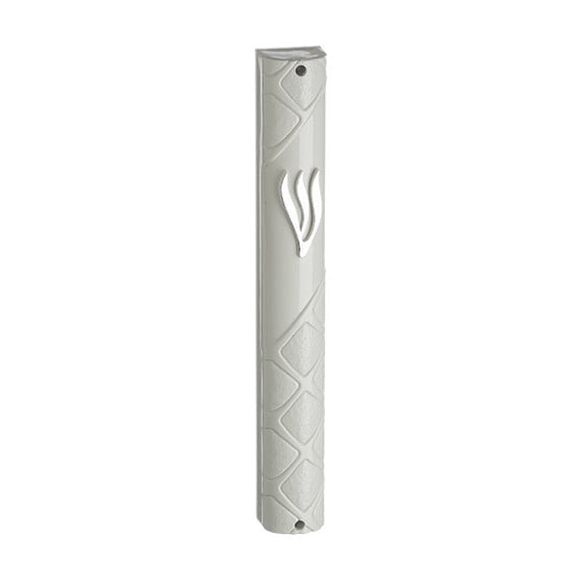 Mezuzah Case, White Plastic, 15cm