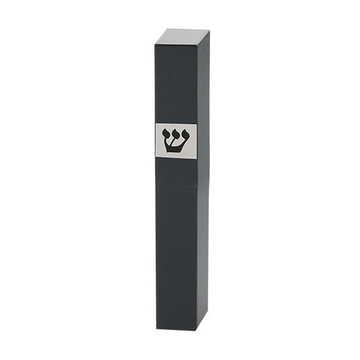 Wooden Black Mezuzah with shin cutout, 12cm