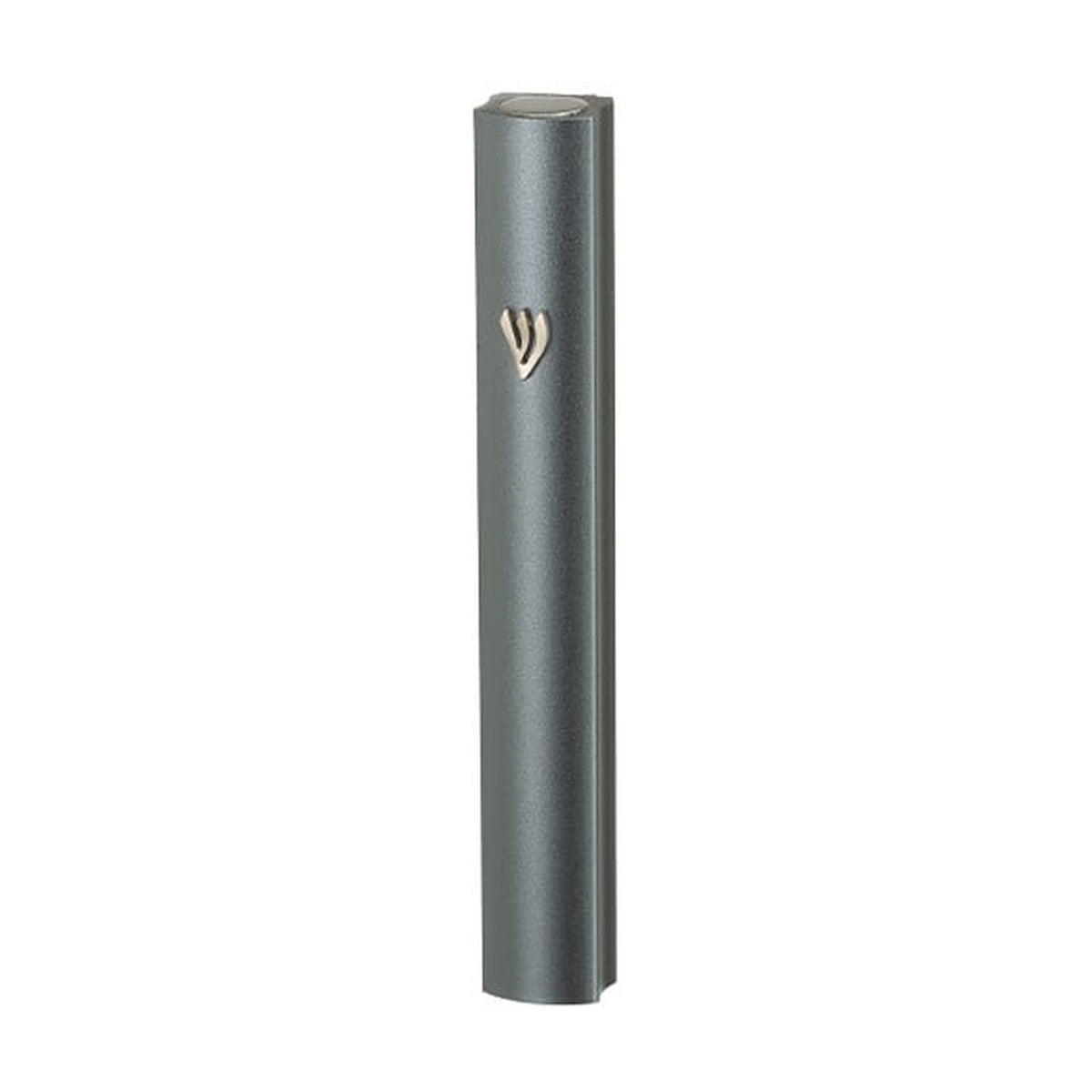 Dark Grey Aluminum Mezuzah with Silver-Coloured Shin, 10cm
