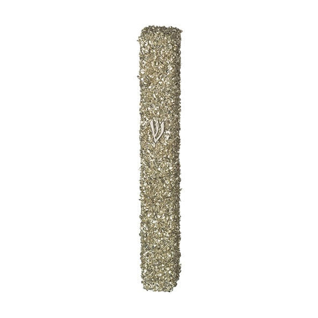 Glass Mezuzah with Stones, Gray