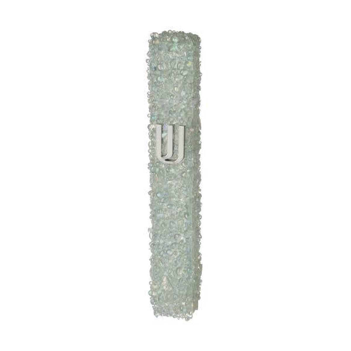 Glass Mezuzah with Crystals