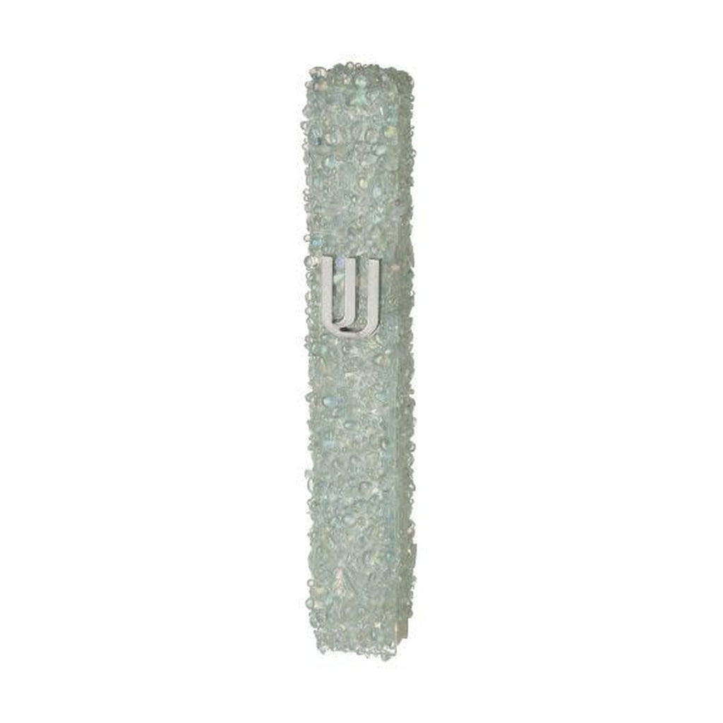 Glass Mezuzah with Crystals