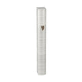 Light Grey Stripes Aluminum Mezuzah with Silver-Coloured Shin, 10cm