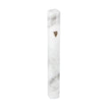 Grey Marble-Effect Aluminum Mezuzah with Silver-Coloured Shin, 10cm