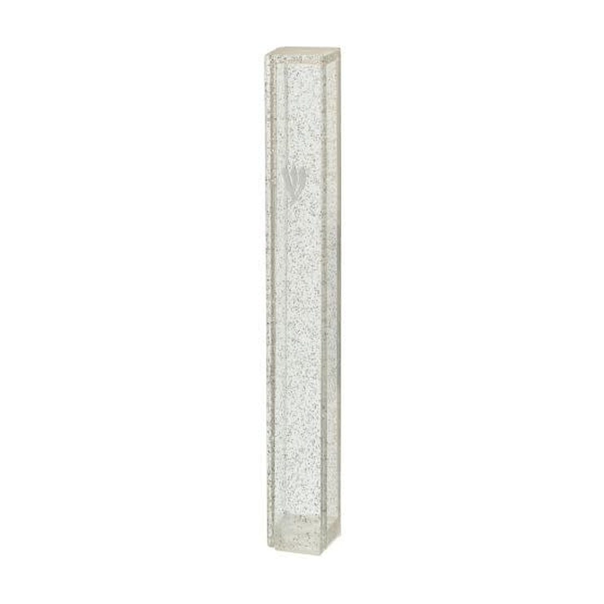 Acrylic Mezuzah with Silver Glitter, 10cm