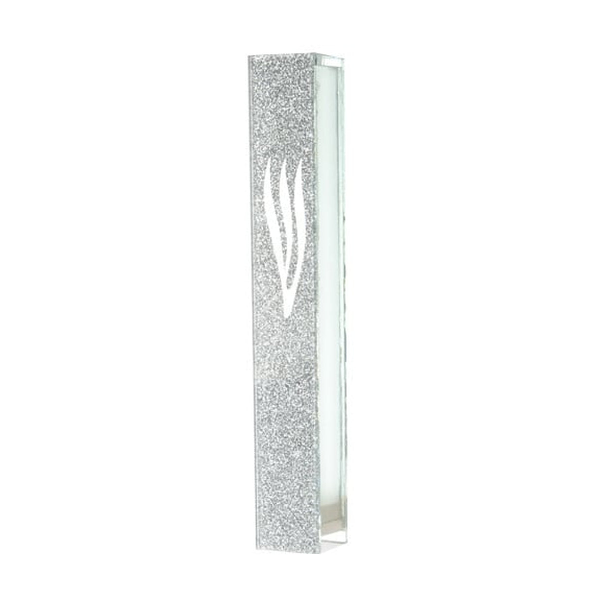 Glass Mezuzah, 10cm - Glitter Design