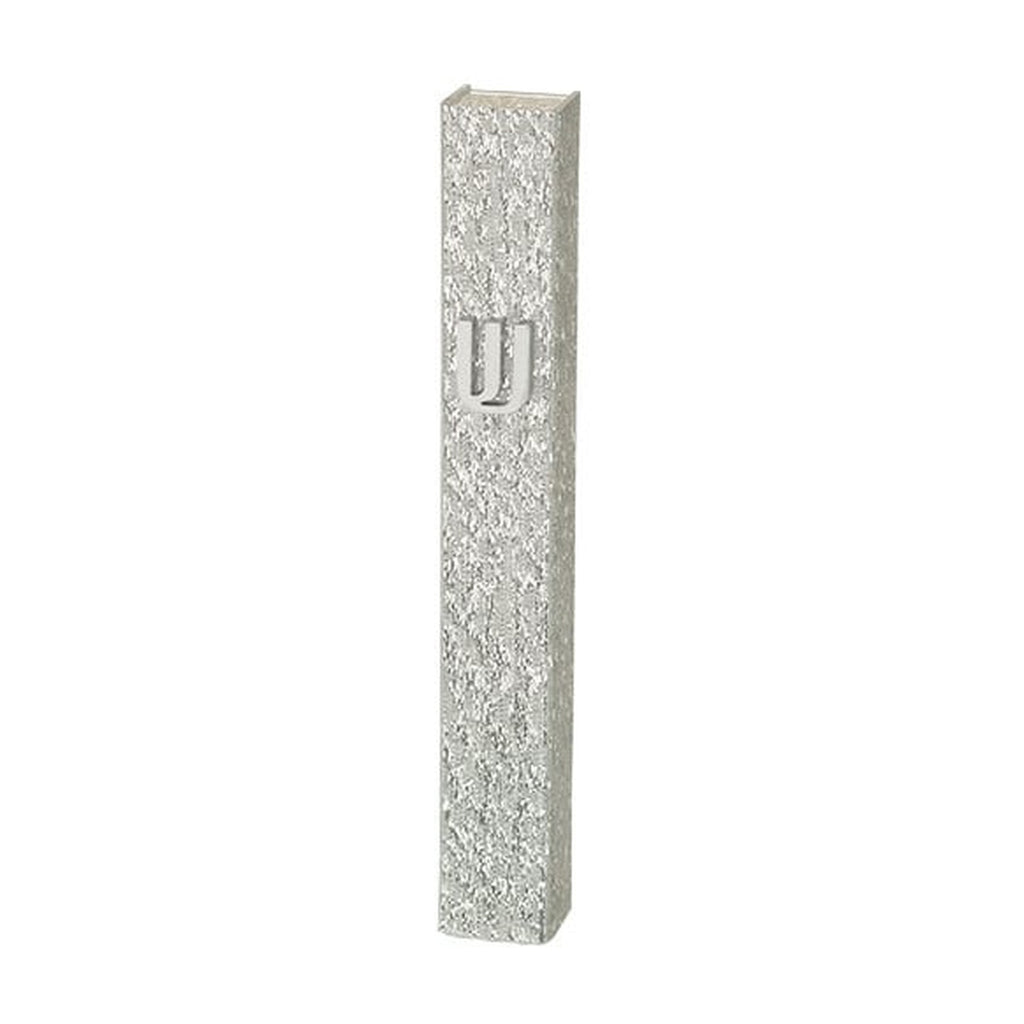 Acrylic Mezuzah - Glitter Silver, 12 cm