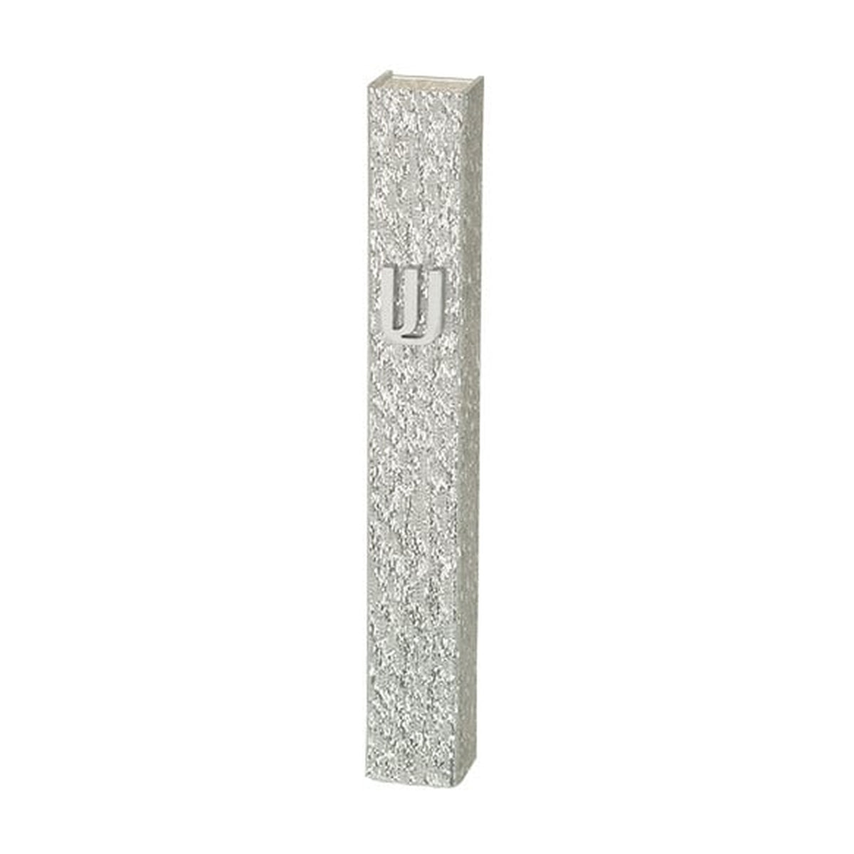 Acrylic Mezuzah - Glitter Silver, 12 cm