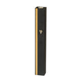 Aluminum Mezuzah 12 cm- Black with Metal SHIN & Golden Stripe
