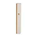 Aluminum Mezuzah 12 cm- Silver with Metal SHIN & Golden Stripe