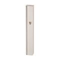 Matte Silver Aluminum Mezuzah Case - Metal Shin & Silver Stripe 12 cm