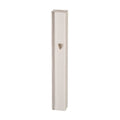 Matte Silver Aluminum Mezuzah Case - Metal Shin & Silver Stripe 15 cm