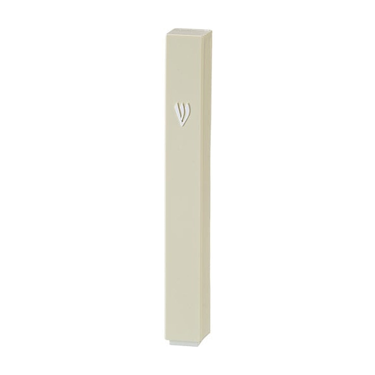 Plastic Mezuzah Beige with Rubber Cork 10 cm