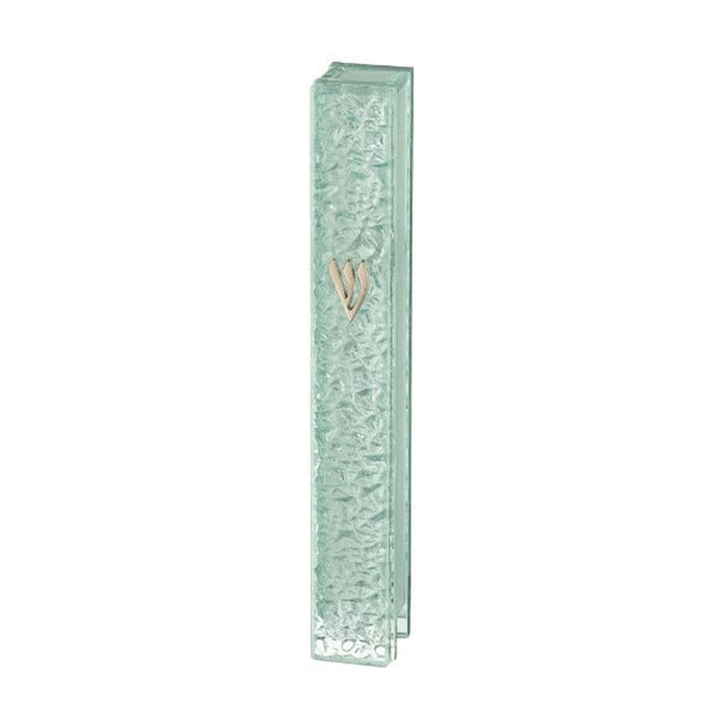 Glass Mezuzah with Silicon Cork 7 cm - "Bubbles" Design