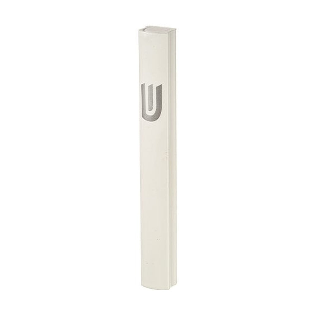 White Aluminum Mezuzah, 12cm