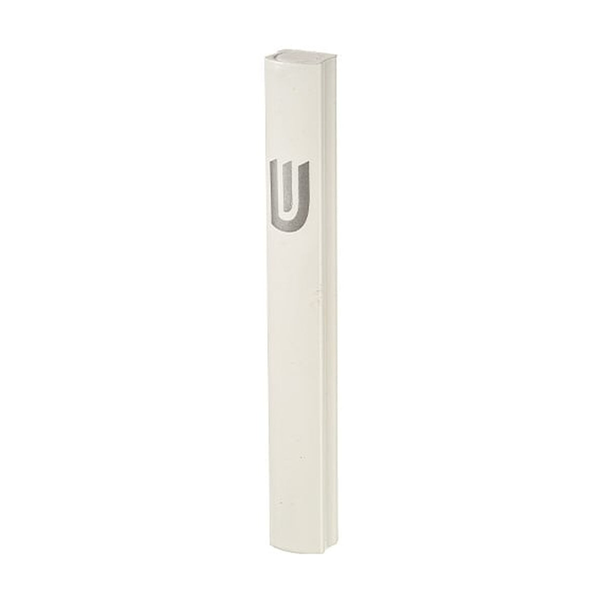 White Aluminum Mezuzah, 12cm