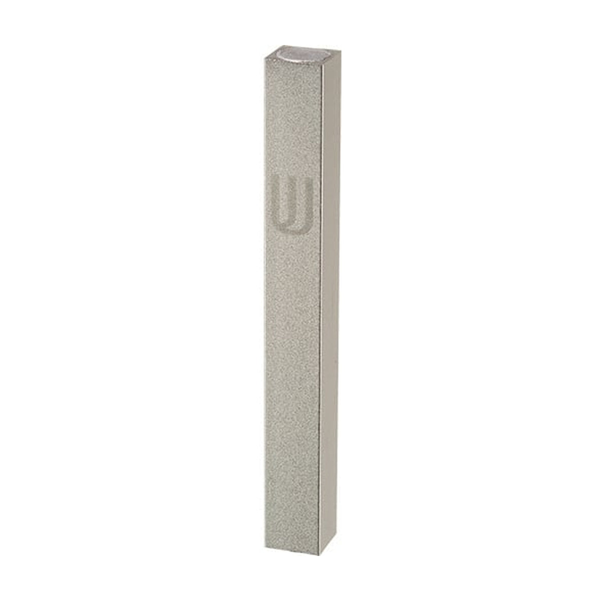 Aluminum Mezuzah Case, Matte Silver, 10cm