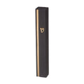 Black & Gold Concrete Mezuzah Case - Stone-Like Polymer Finish 12cm