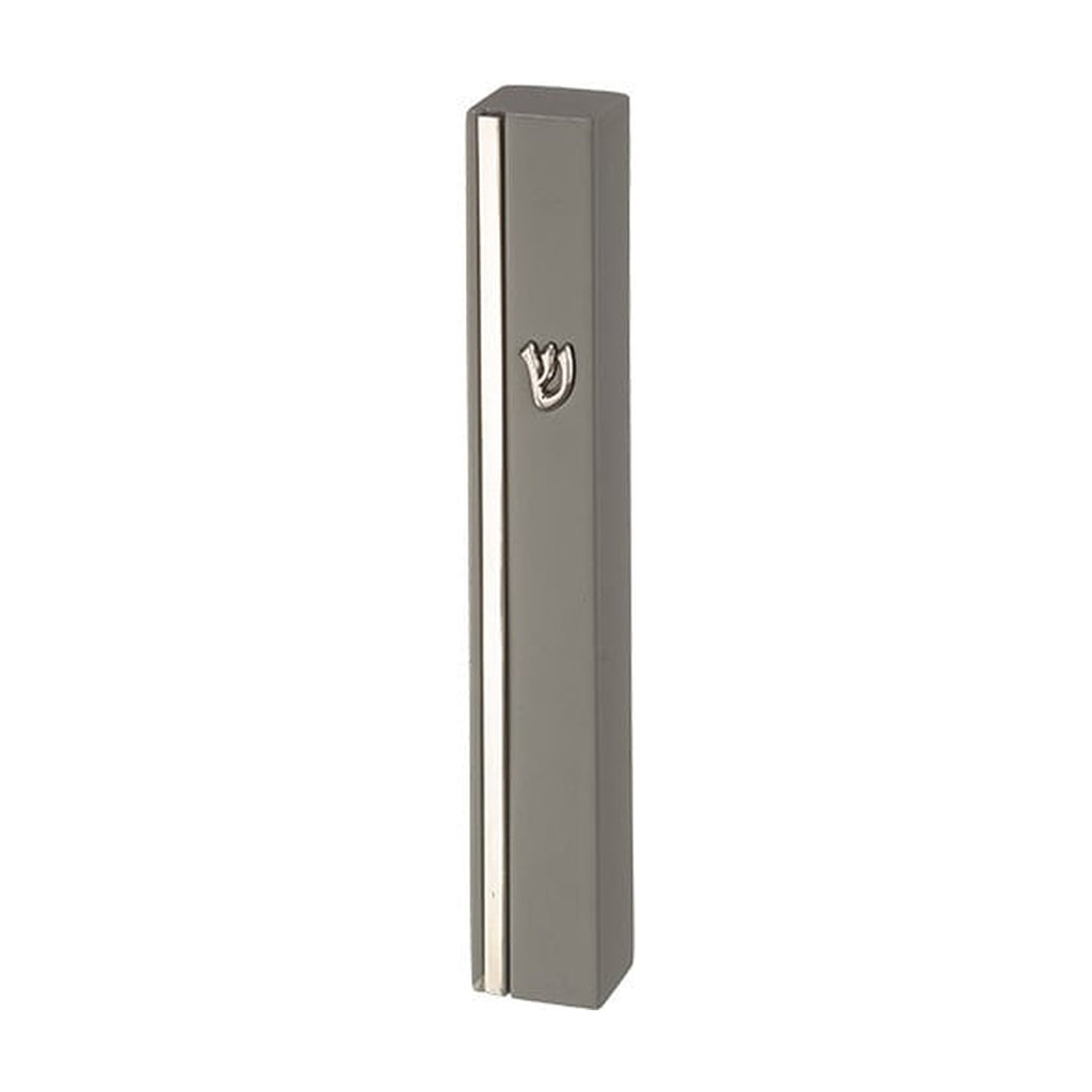 Stone-Silver Concrete Mezuzah Case 12cm