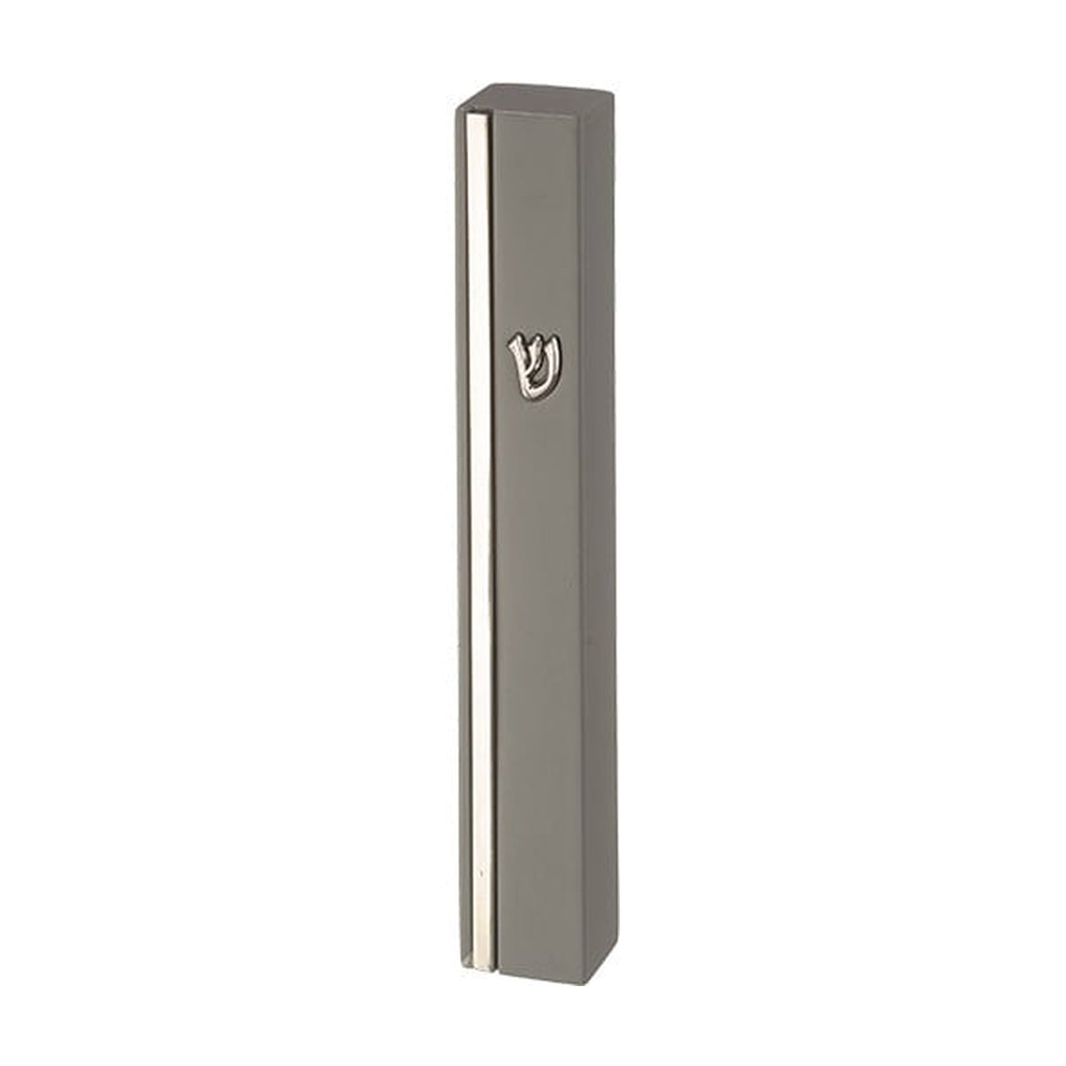 Stone-Silver Concrete Mezuzah Case 12cm