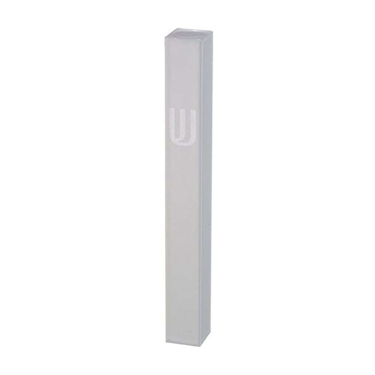 Aluminum Mezuzah Case, White, 10cm