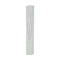 Heavy Dute Plastic Mezuzah, Silver Stripes, 12cm