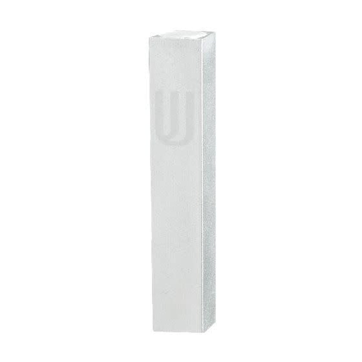 Aluminum Mezuzah - Matte Silver with Printed "Shin," 7 cm