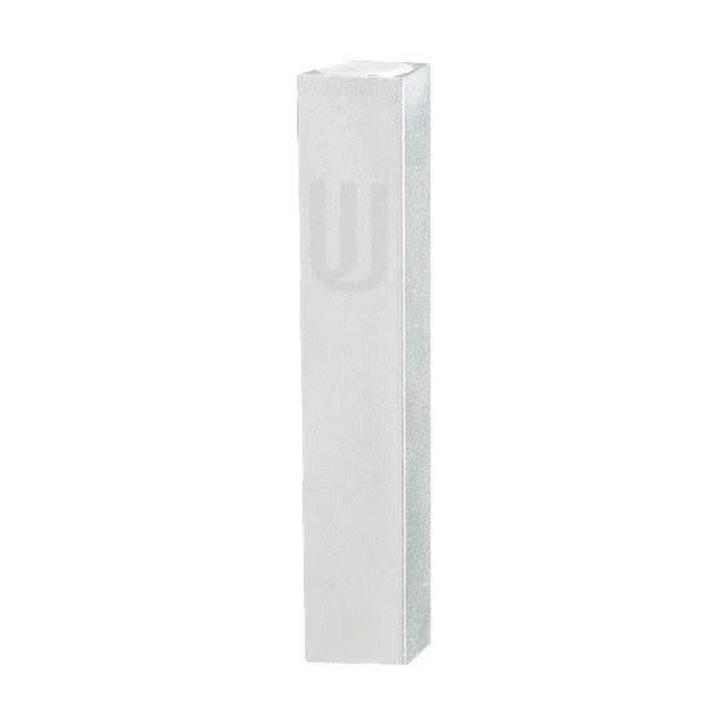Aluminum Mezuzah - Matte Silver with Printed "Shin," 7 cm