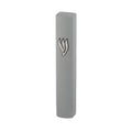 Stone-Silver Concrete Mezuzah Case 12cm