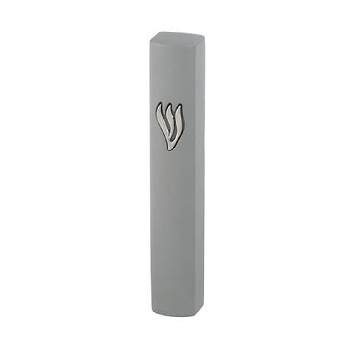 Stone-Silver Concrete Mezuzah Case 12cm