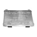 Challah Tray, Glass & Laser-Cut Stainless Steel, Jerusalem Design