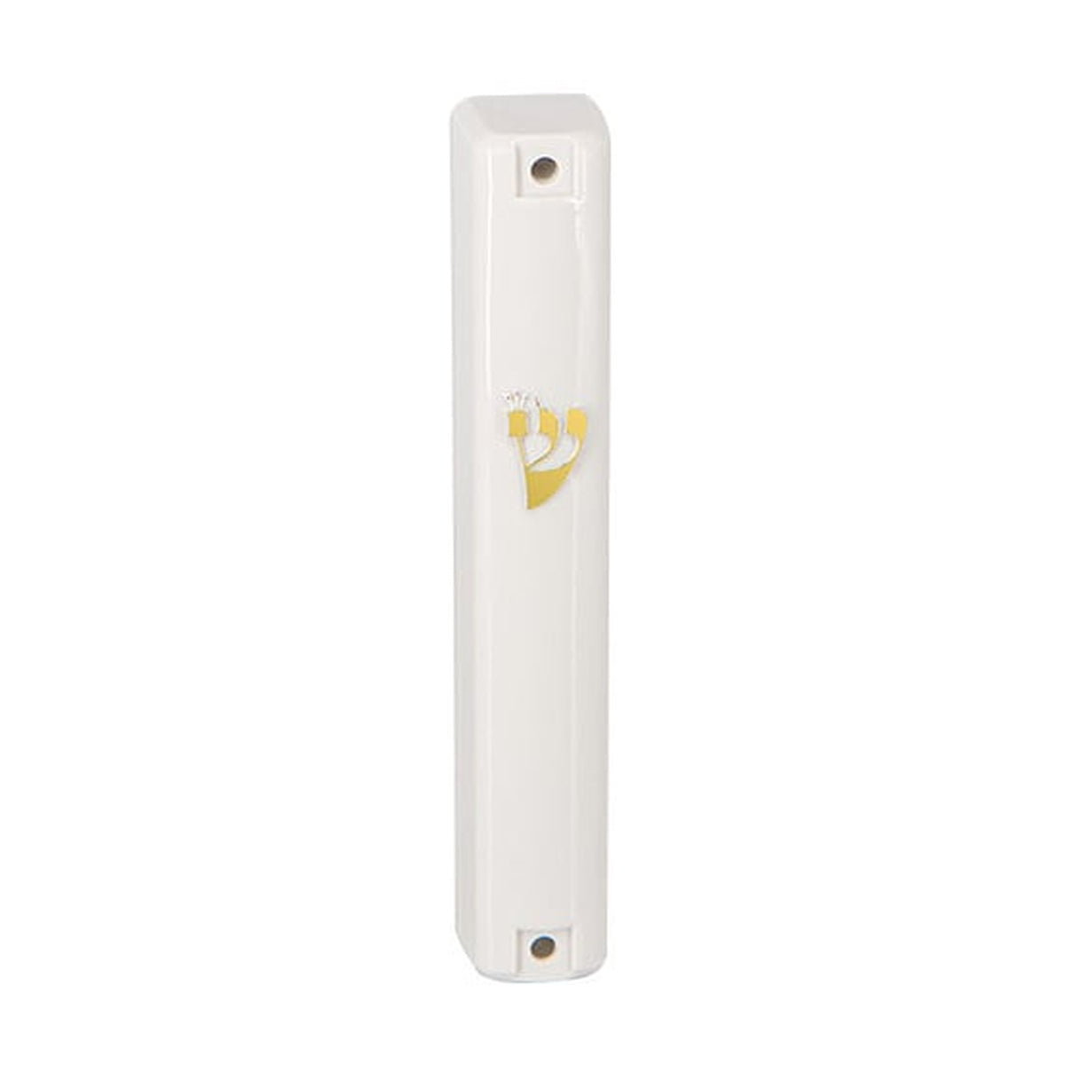 Mezuzah, White Plastic