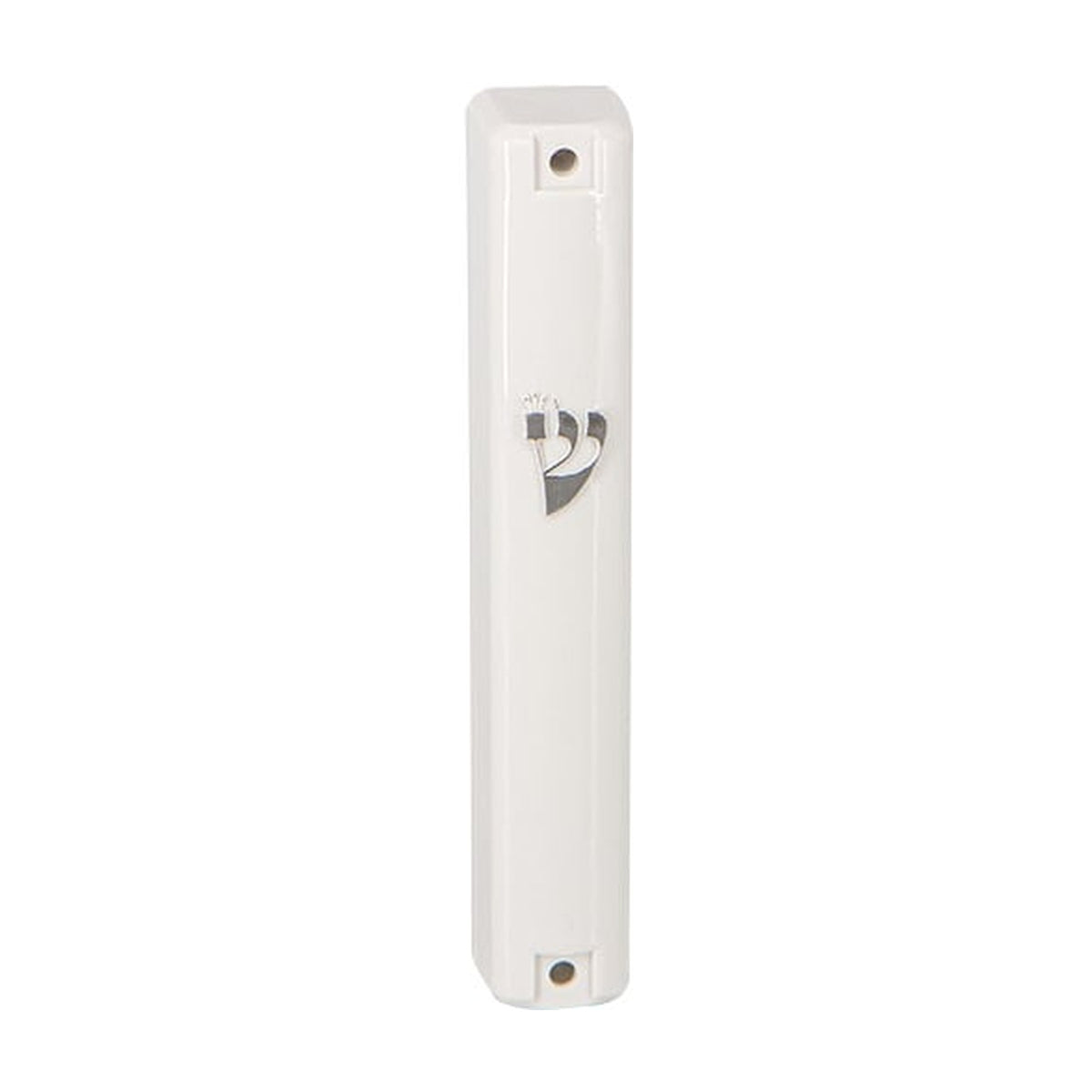 Mezuzah, White Plastic