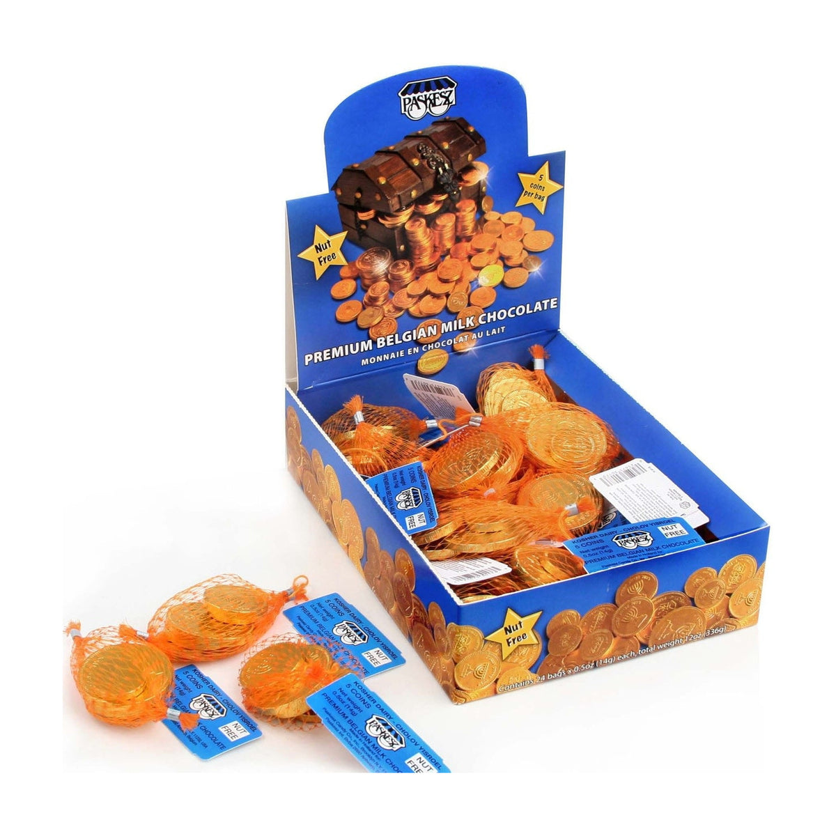 Chocolate Gelt Coins, Milk Chocolate