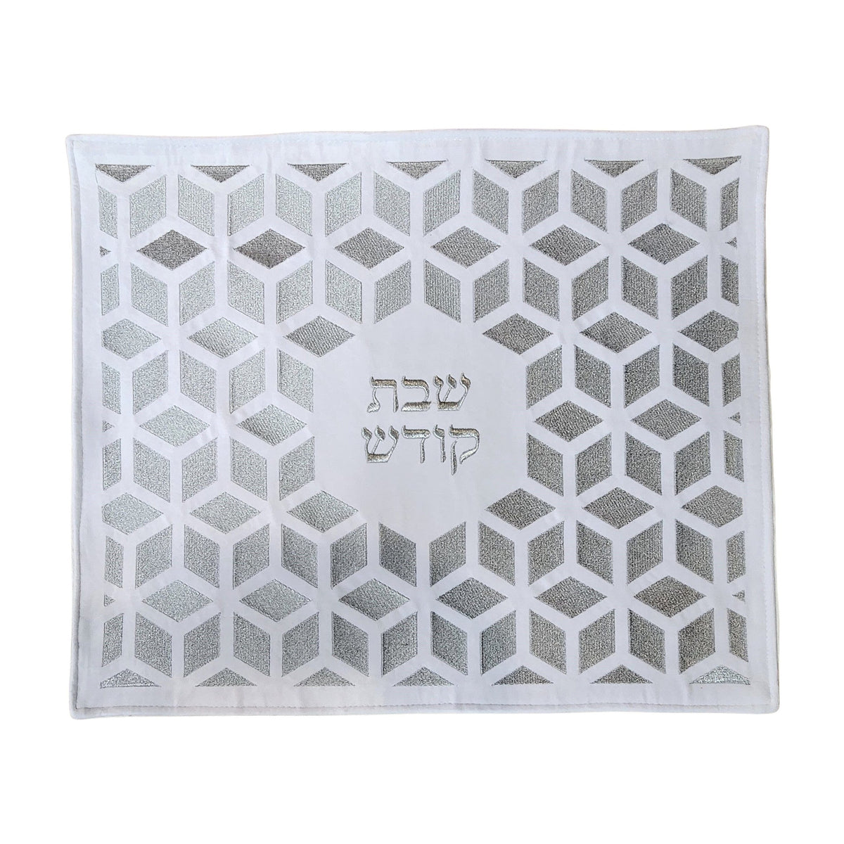 White 3D Velvet Challah Cover 40x50 cm