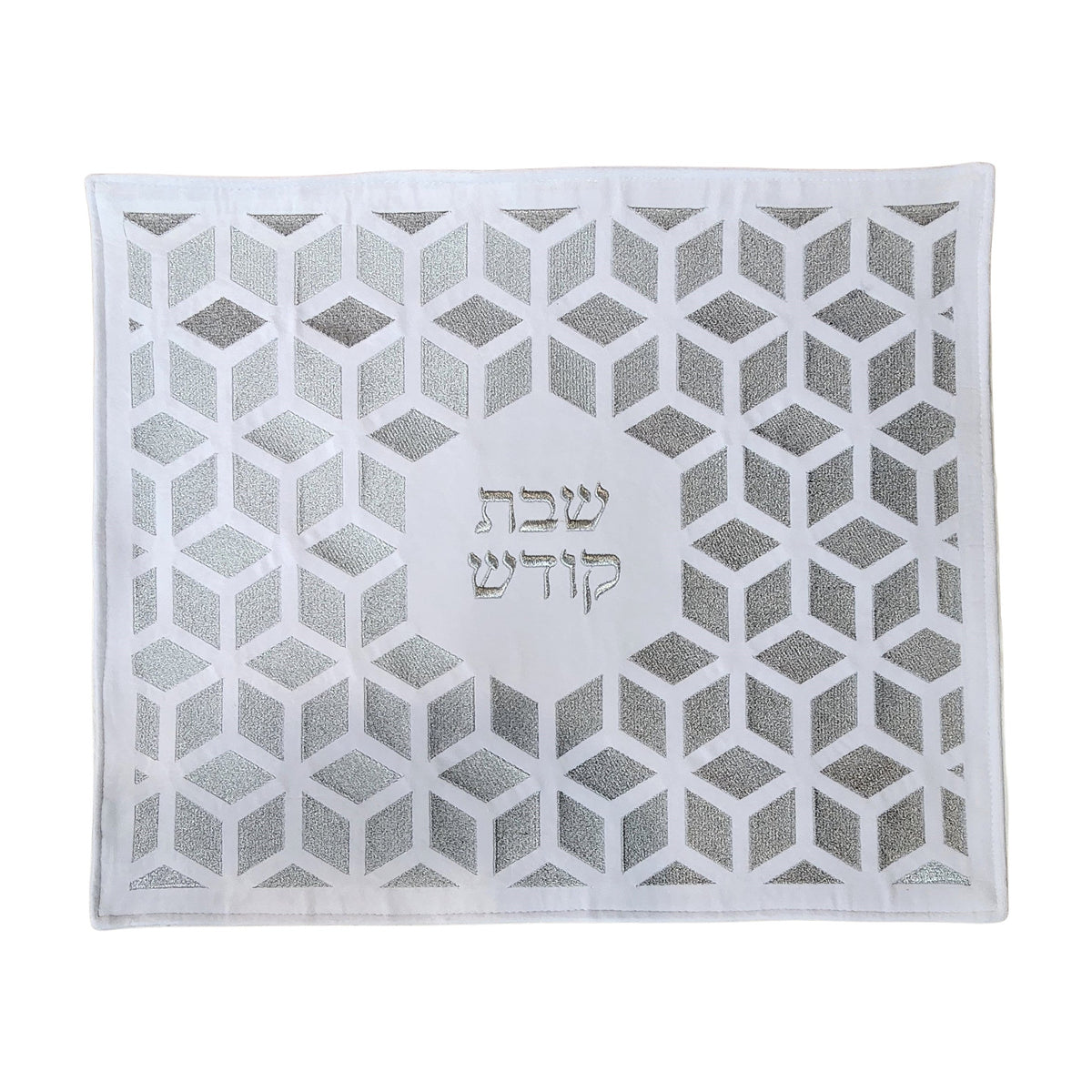 White 3D Velvet Challah Cover 40x50 cm