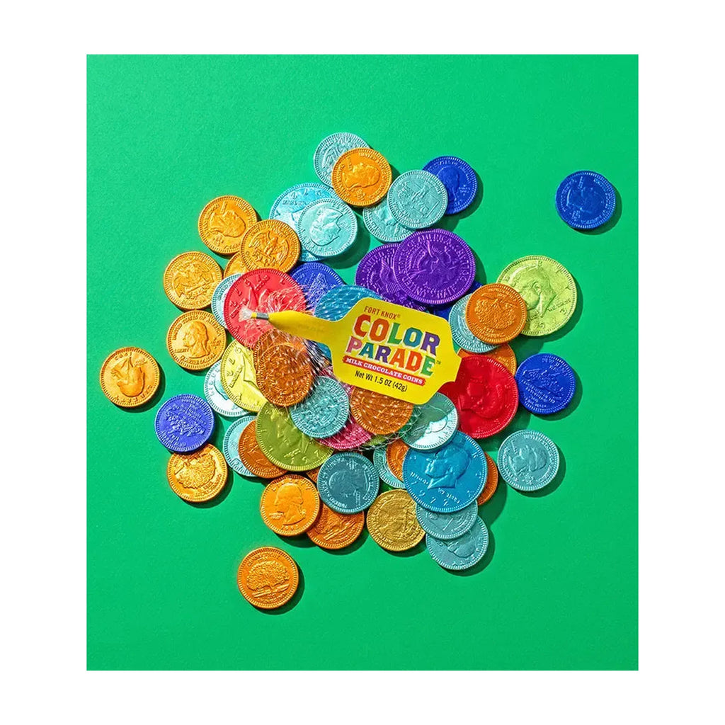 Multicolour Parade, 1.5oz/42.52g Mesh Bag of Milk Chocolate  Coins