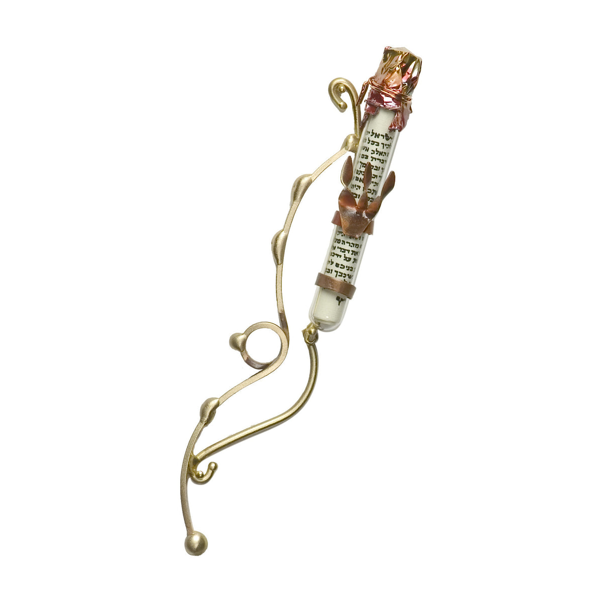 Mezuzah, Brass Vine