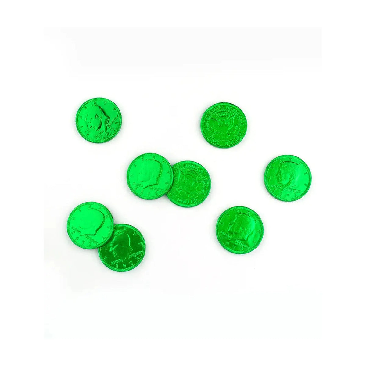 Milk Chocolate Coins, Green, 1lb