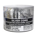Silver Chocolate Chanukah Gelt, Bittersweet Pareve, Tub of 70 Coins