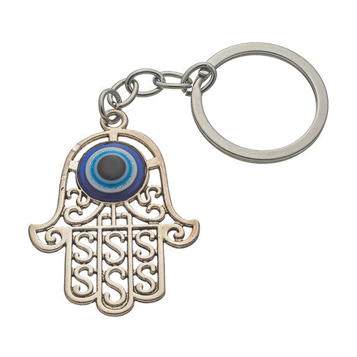 Hamsa Keychain Blue Eye 5cm