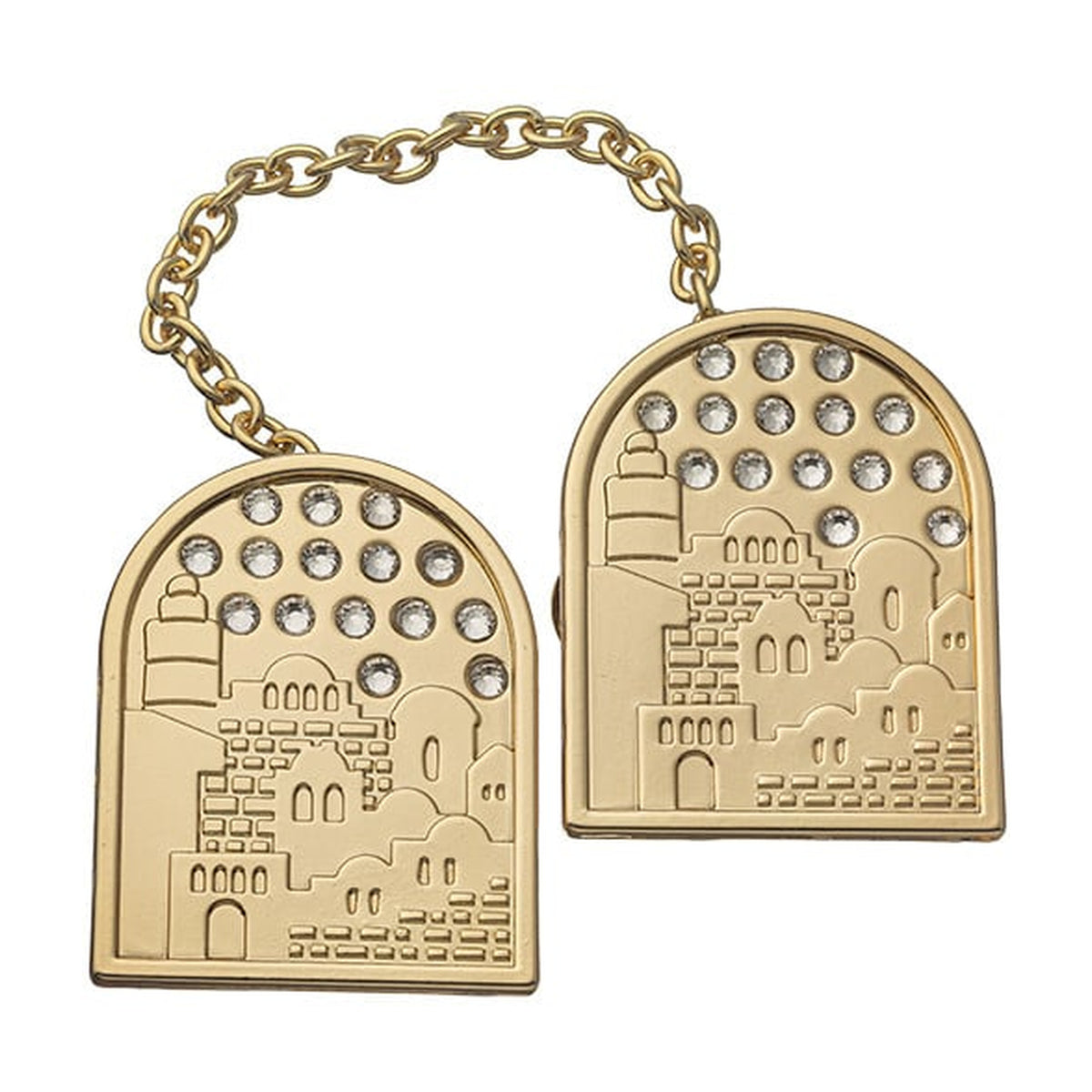 Jerusalem Tallit Clips 9 cm - Gold Finish