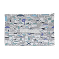 Organic Eco-Friendly Challah Cover with Embroidery - Blue Shades Jerusalem Design